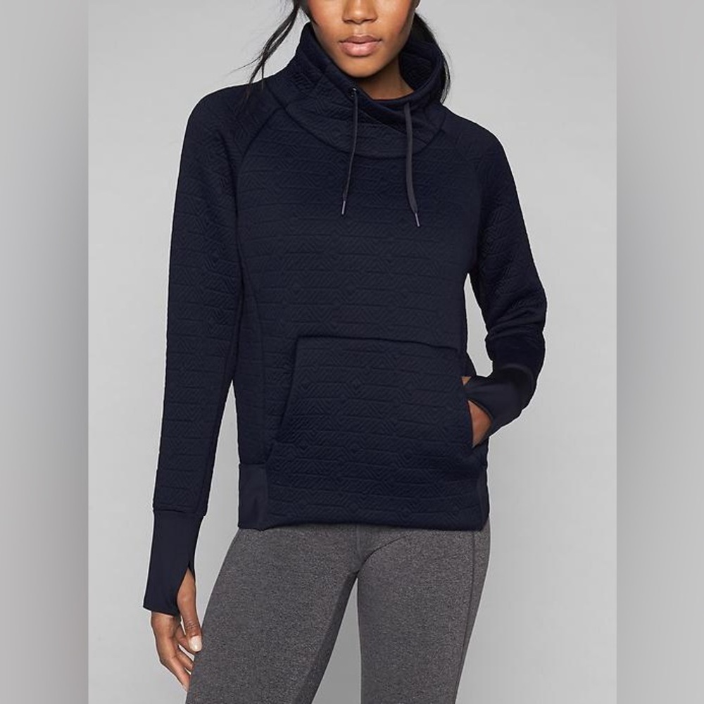 Athleta Jacquard Elevation Pullover Sweater in Navy